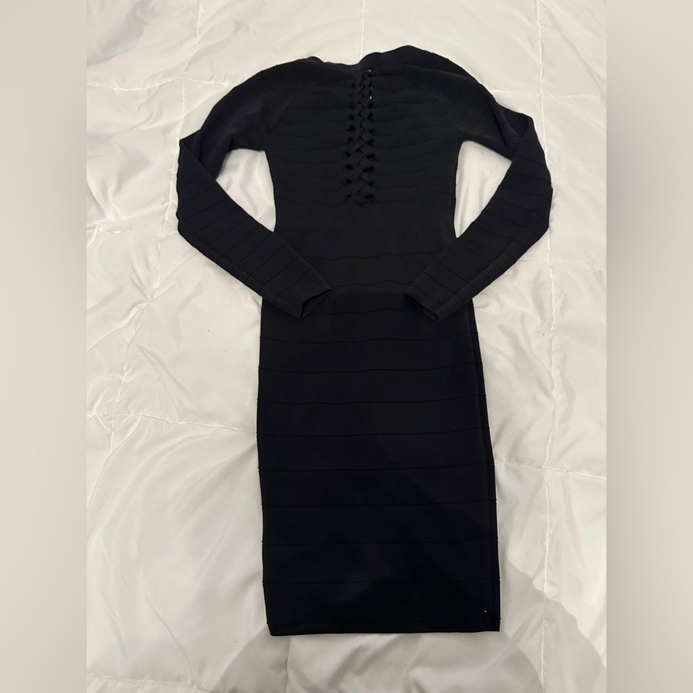 Guess Bandage Black Long Sleeve Dress Size M - Picture 3 of 4